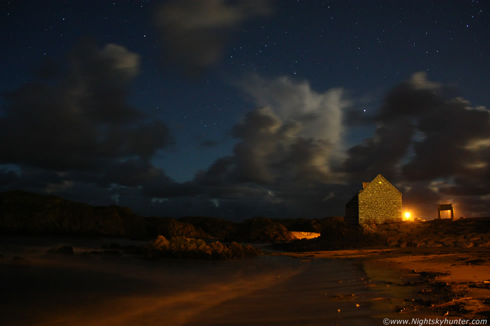 Ballintoy Harbour Moonlit Clouds & Stars