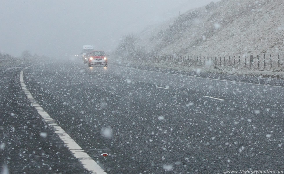 Glenshane Pass Snow Showers, Planets & Aurora