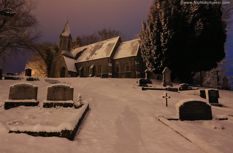 Swatragh Church In Moonlit Snow