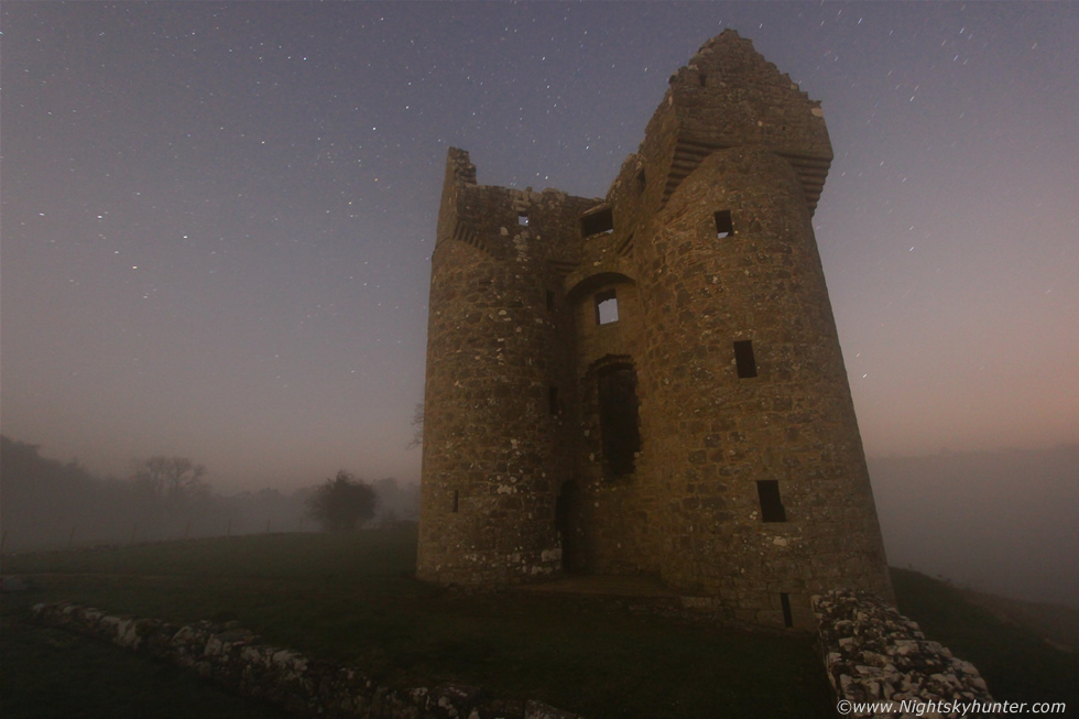 Monea Castle In Moonlight